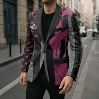 Personalized Pink Ribbon and American Flag Darts Blazer - Wonder Print Shop