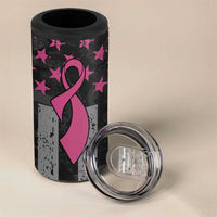 Personalized Pink Ribbon and American Flag Darts 4 in 1 Can Cooler Tumbler - Wonder Print Shop
