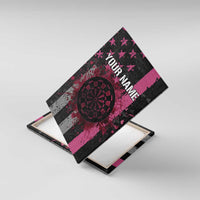 Personalized Pink Ribbon and American Flag Darts Canvas Wall Art - Wonder Print Shop