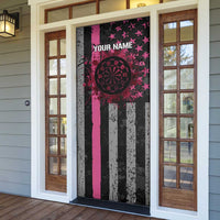 Personalized Pink Ribbon and American Flag Darts Door Cover - Wonder Print Shop