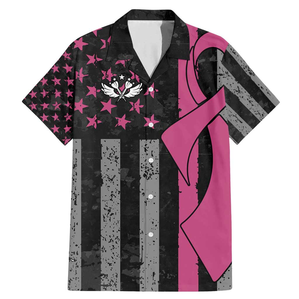 Personalized Pink Ribbon and American Flag Darts Family Matching Mermaid Dress and Hawaiian Shirt - Wonder Print Shop