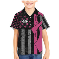 Personalized Pink Ribbon and American Flag Darts Family Matching Mermaid Dress and Hawaiian Shirt - Wonder Print Shop