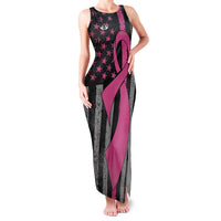 Personalized Pink Ribbon and American Flag Darts Family Matching Tank Maxi Dress and Hawaiian Shirt - Wonder Print Shop