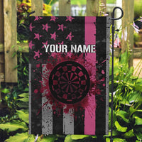Personalized Pink Ribbon and American Flag Darts Garden Flag - Wonder Print Shop