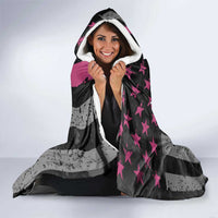 Personalized Pink Ribbon and American Flag Darts Hooded Blanket - Wonder Print Shop