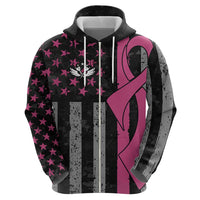 Personalized Pink Ribbon and American Flag Darts Hoodie - Wonder Print Shop
