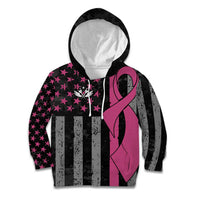 Personalized Pink Ribbon and American Flag Darts Kid Hoodie - Wonder Print Shop