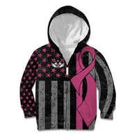 Personalized Pink Ribbon and American Flag Darts Kid Hoodie - Wonder Print Shop