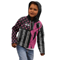 Personalized Pink Ribbon and American Flag Darts Kid Hoodie - Wonder Print Shop