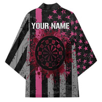 Personalized Pink Ribbon and American Flag Darts Kimono - Wonder Print Shop