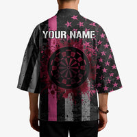Personalized Pink Ribbon and American Flag Darts Kimono - Wonder Print Shop