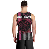 Personalized Pink Ribbon and American Flag Darts Men Tank Top - Wonder Print Shop