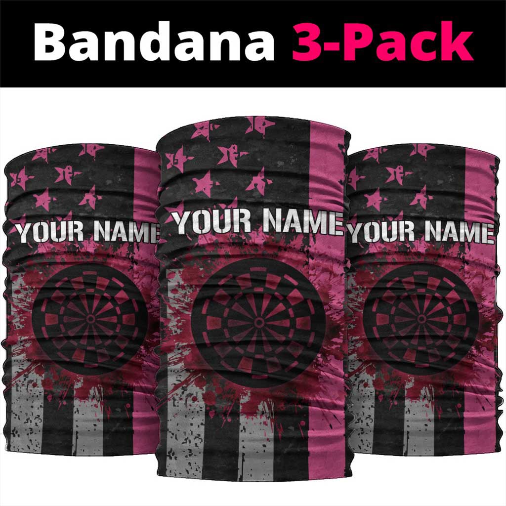 Pink Ribbon and American Flag Darts Neck Gaiter TS04