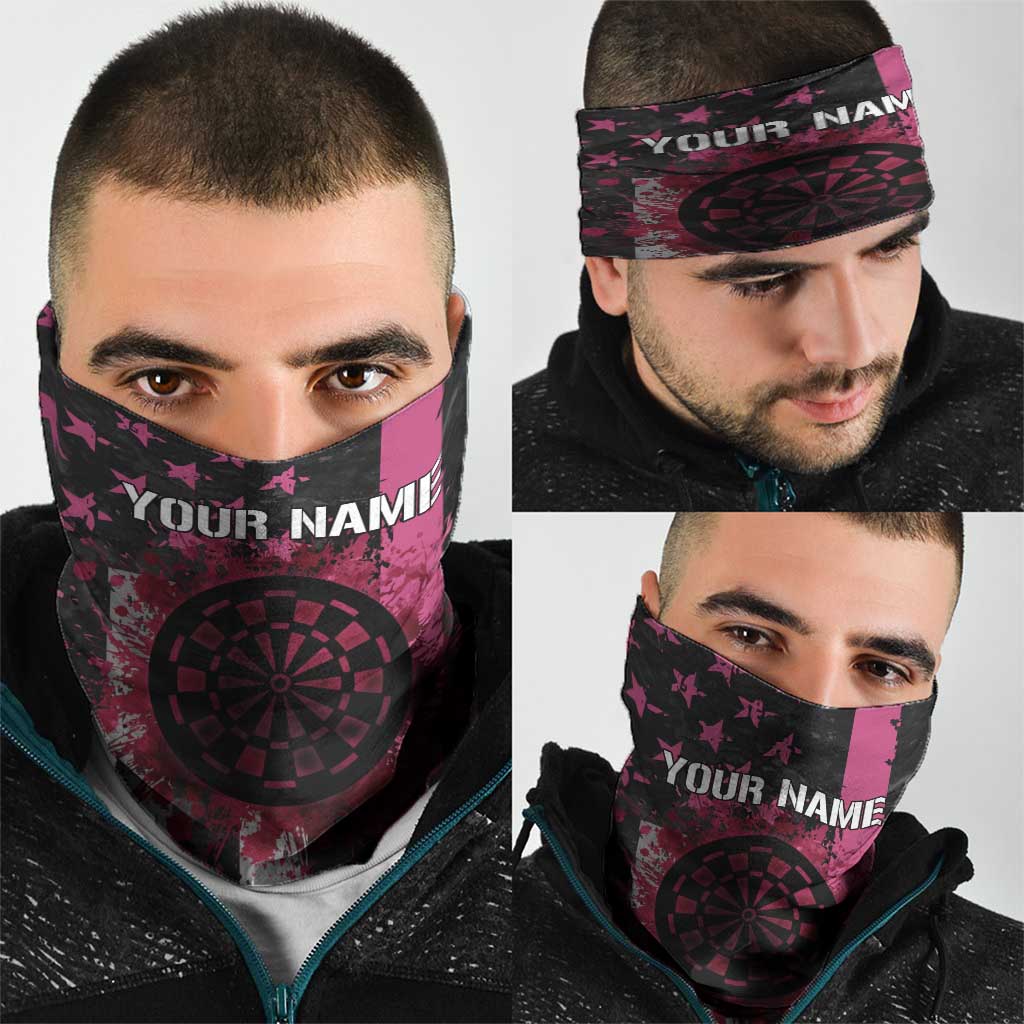 Pink Ribbon and American Flag Darts Neck Gaiter TS04