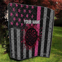 Personalized Pink Ribbon and American Flag Darts Quilt - Wonder Print Shop
