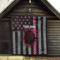 Personalized Pink Ribbon and American Flag Darts Quilt - Wonder Print Shop
