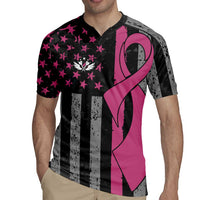 Personalized Pink Ribbon and American Flag Darts Rugby Jersey - Wonder Print Shop