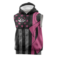 Personalized Pink Ribbon and American Flag Darts Sleeveless Hoodie - Wonder Print Shop