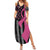 Personalized Pink Ribbon and American Flag Darts Summer Maxi Dress - Wonder Print Shop