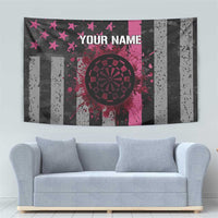 Personalized Pink Ribbon and American Flag Darts Tapestry - Wonder Print Shop