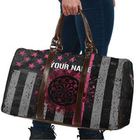 Personalized Pink Ribbon and American Flag Darts Travel Bag - Wonder Print Shop