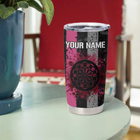 Personalized Pink Ribbon and American Flag Darts Tumbler Cup - Wonder Print Shop