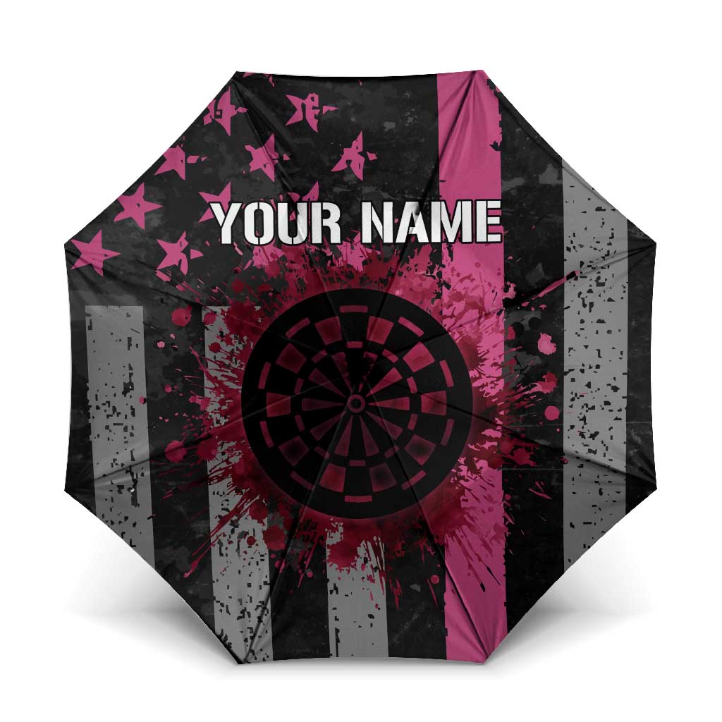 Personalized Pink Ribbon and American Flag Darts Umbrella - Wonder Print Shop