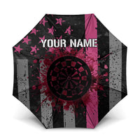 Personalized Pink Ribbon and American Flag Darts Umbrella - Wonder Print Shop