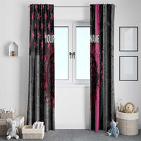 Personalized Pink Ribbon and American Flag Darts Window Curtain - Wonder Print Shop