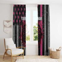 Personalized Pink Ribbon and American Flag Darts Window Curtain - Wonder Print Shop