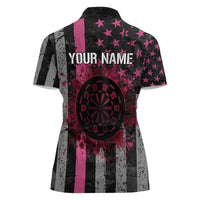 Personalized Pink Ribbon and American Flag Darts Women Polo Shirt - Wonder Print Shop