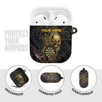 Personalized Skull and Darts Graphic AirPods Case with Neon Design - Wonder Print Shop