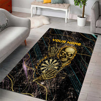 Personalized Skull and Darts Graphic Area Rug with Neon Design - Wonder Print Shop