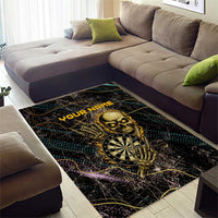 Personalized Skull and Darts Graphic Area Rug with Neon Design - Wonder Print Shop