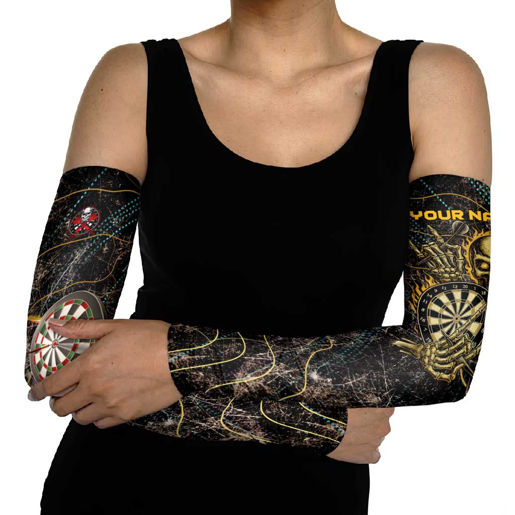 Personalized Skull and Darts Graphic Arm Sleeves with Neon Design - Wonder Print Shop