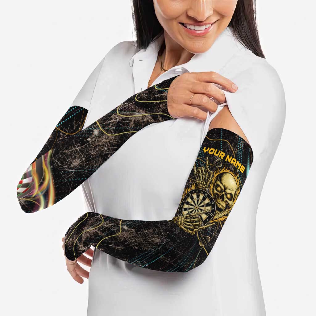 Personalized Skull and Darts Graphic Arm Sleeves with Neon Design - Wonder Print Shop