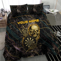 Personalized Skull and Darts Graphic Bedding Set with Neon Design - Wonder Print Shop