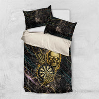 Personalized Skull and Darts Graphic Bedding Set with Neon Design - Wonder Print Shop