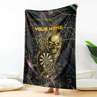 Personalized Skull and Darts Graphic Blanket with Neon Design - Wonder Print Shop