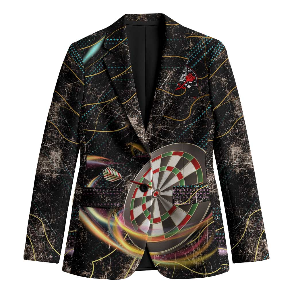 Personalized Skull and Darts Graphic Blazer with Neon Design - Wonder Print Shop