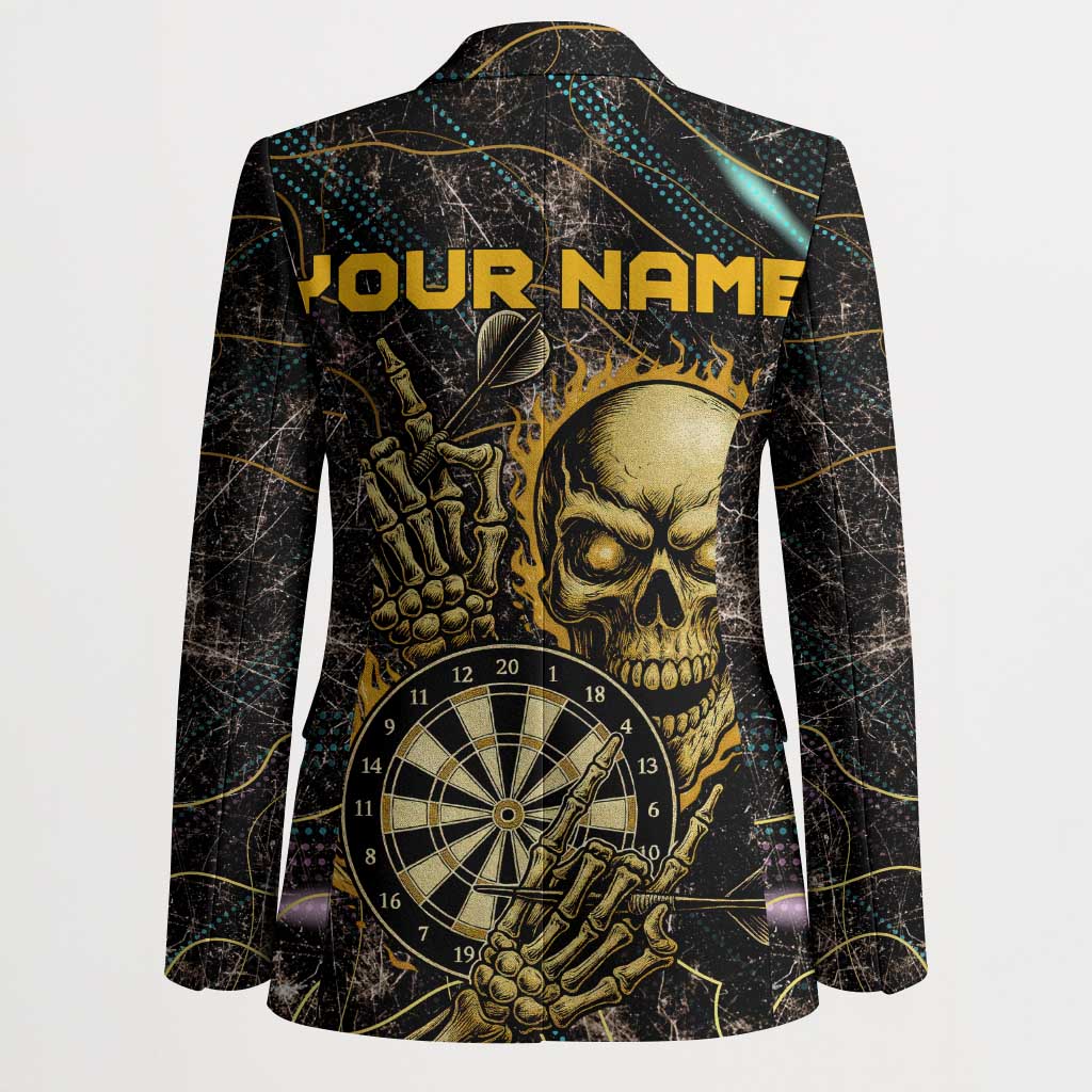 Personalized Skull and Darts Graphic Blazer with Neon Design - Wonder Print Shop