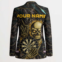 Personalized Skull and Darts Graphic Blazer with Neon Design - Wonder Print Shop
