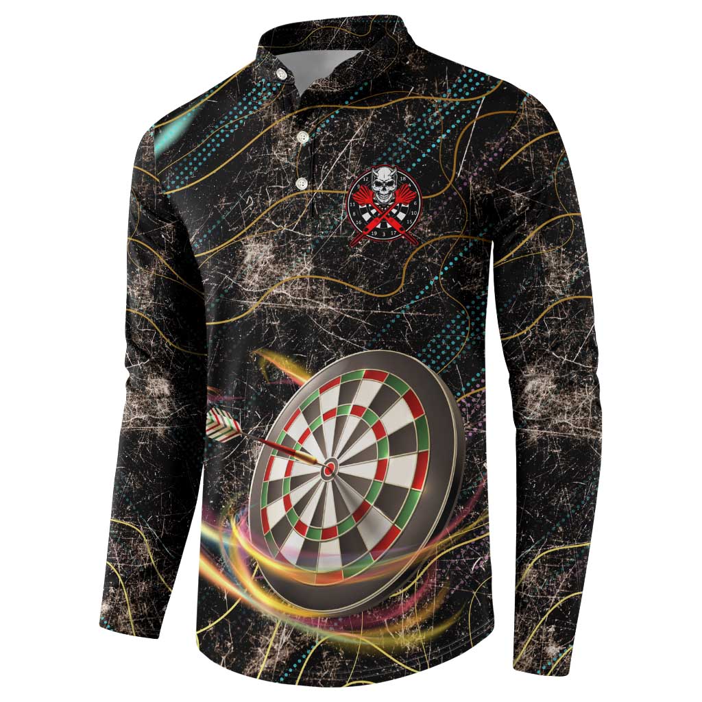 Personalized Skull and Darts Graphic Button Sweatshirt with Neon Design - Wonder Print Shop