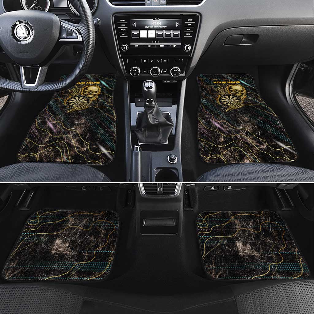 Personalized Skull and Darts Graphic Car Mats with Neon Design - Wonder Print Shop