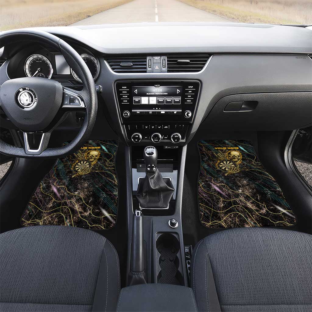 Personalized Skull and Darts Graphic Car Mats with Neon Design - Wonder Print Shop