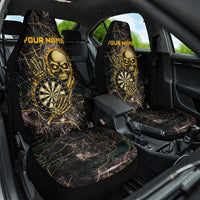 Personalized Skull and Darts Graphic Car Seat Cover with Neon Design - Wonder Print Shop