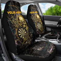 Personalized Skull and Darts Graphic Car Seat Cover with Neon Design - Wonder Print Shop