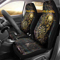 Personalized Skull and Darts Graphic Car Seat Cover with Neon Design - Wonder Print Shop