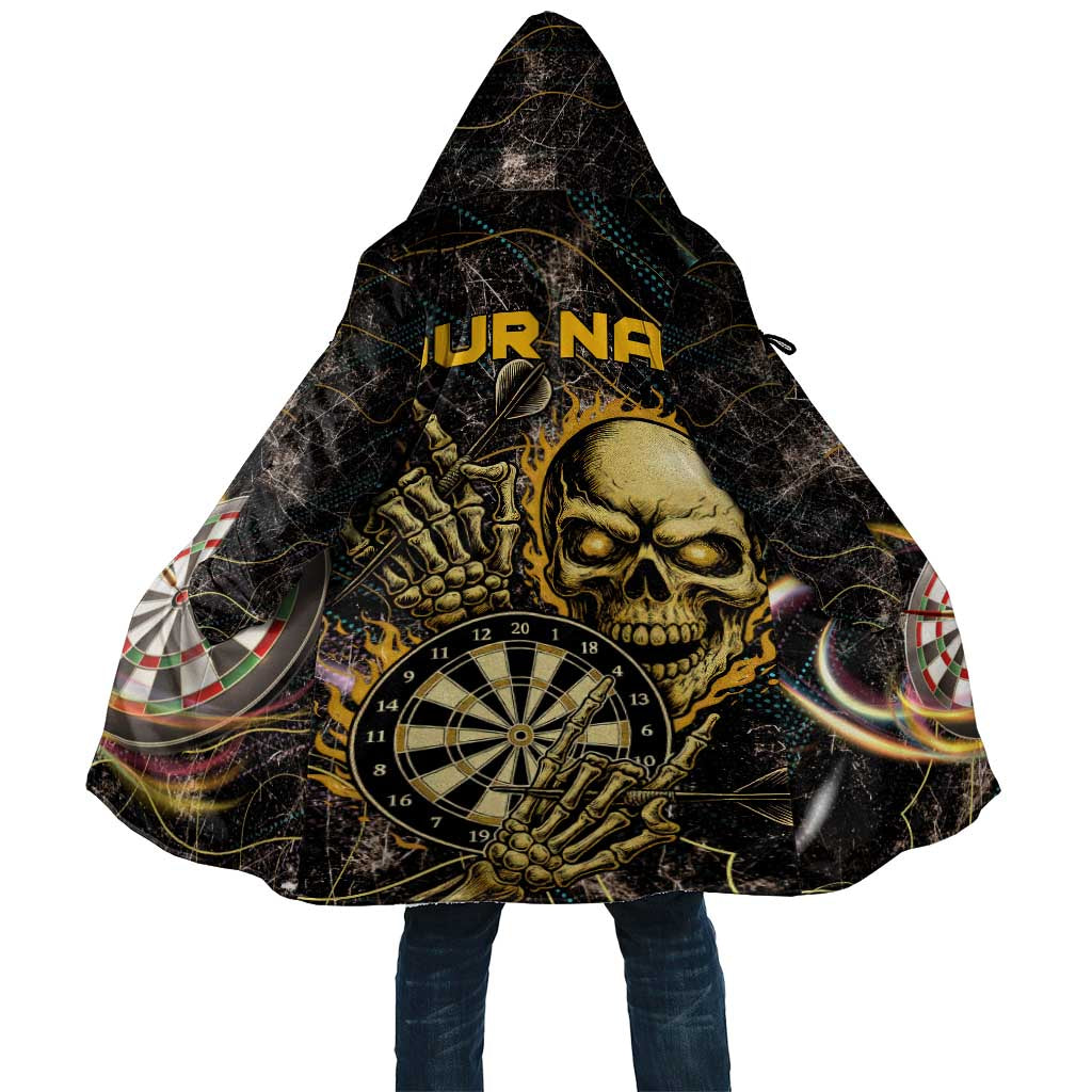 Personalized Skull and Darts Graphic Cloak with Neon Design - Wonder Print Shop