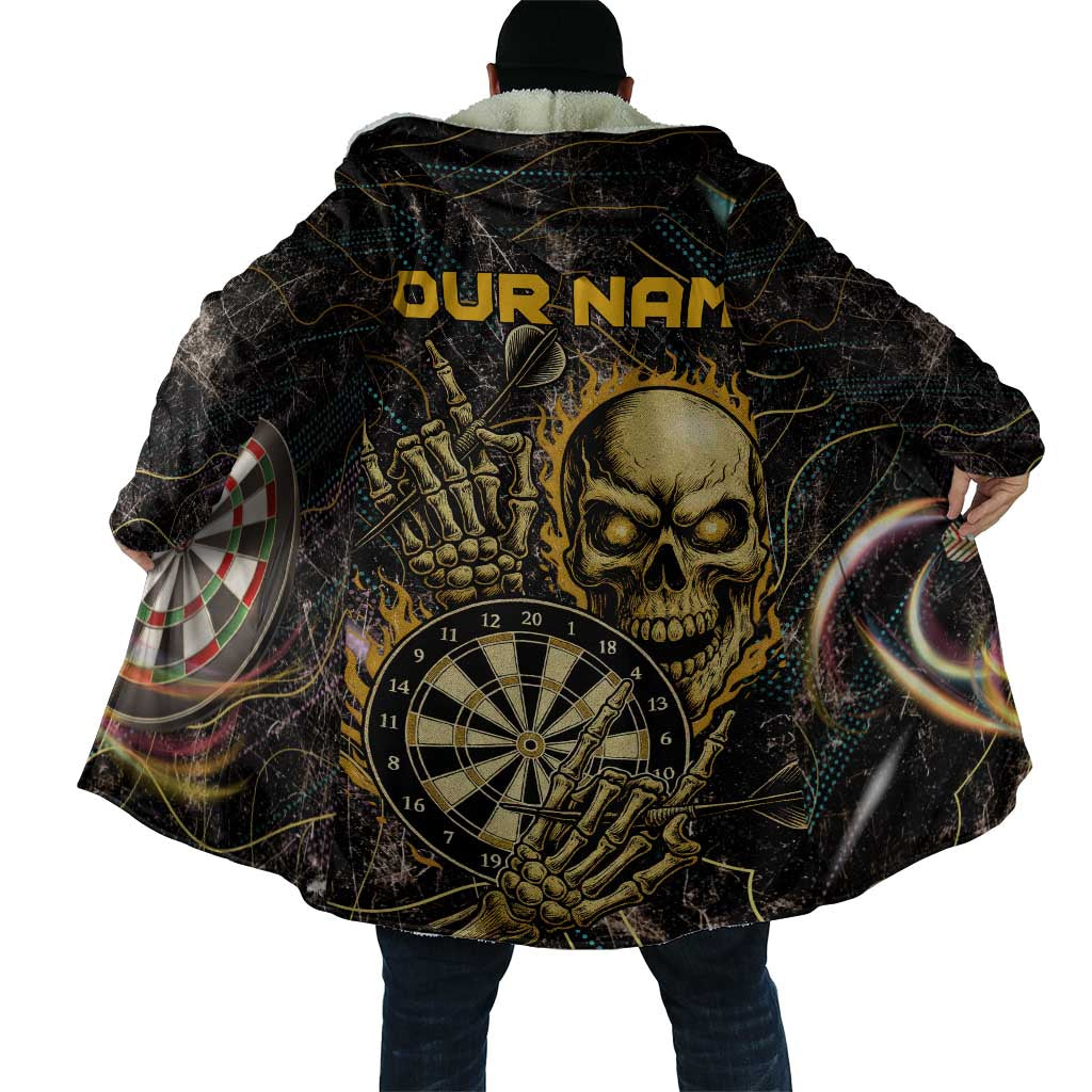 Personalized Skull and Darts Graphic Cloak with Neon Design - Wonder Print Shop